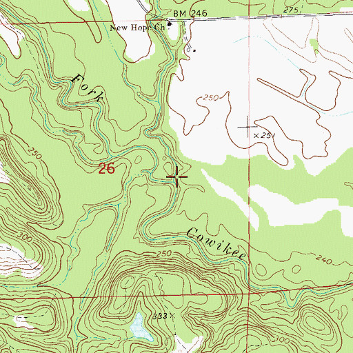 Topographic Map of Upshur Branch, AL