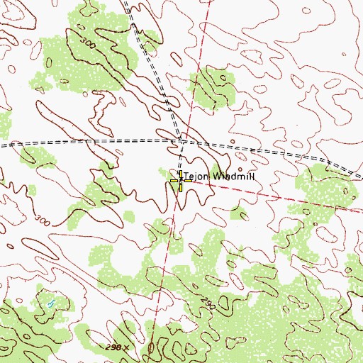 Topographic Map of Tejon Windmill, TX