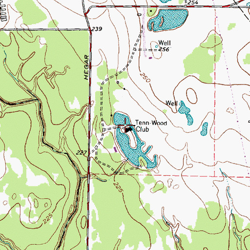 Topographic Map of Tenn-Wood Club, TX