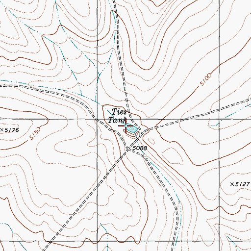 Topographic Map of Ties Tank, TX