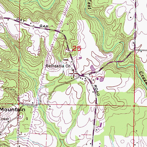 Topographic Map of Bethsadia Cemetery, AL