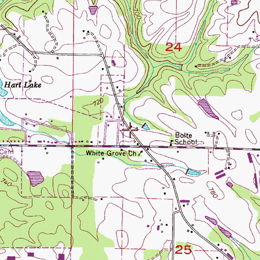 Topographic Map of Bolte, AL