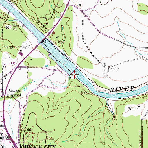 Topographic Map of Town Creek, TX