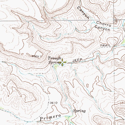 Topographic Map of Trough Spring, TX