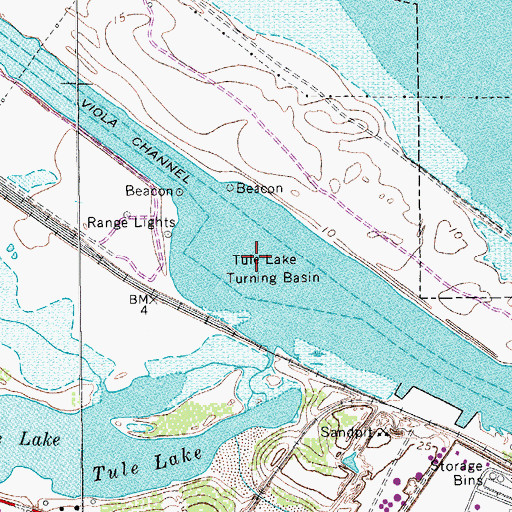 Topographic Map of Tule Lake Turning Basin, TX