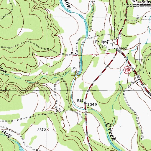 Topographic Map of Turkey Hollow, TX