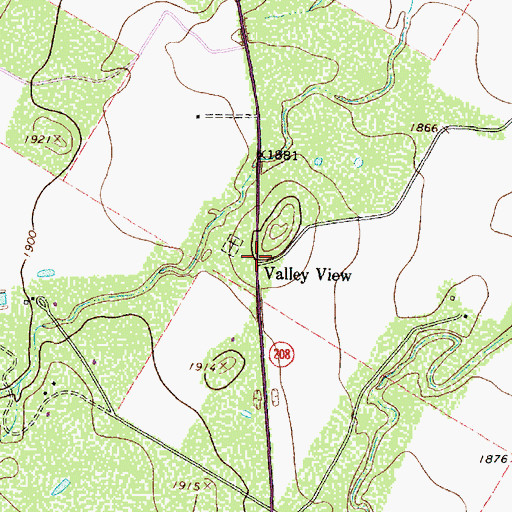 Topographic Map of Valley View, TX