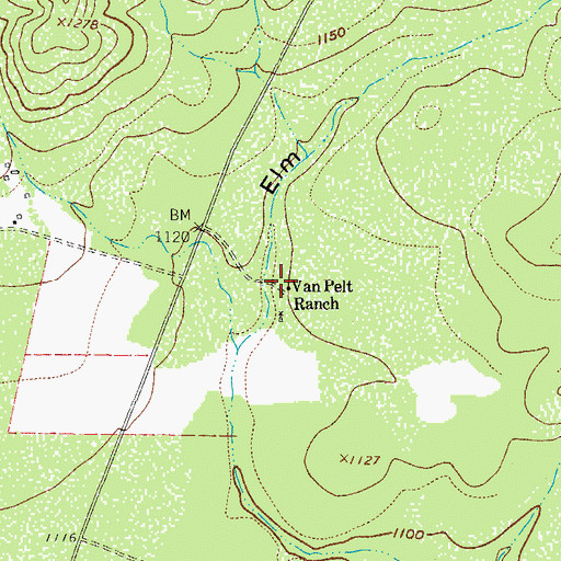Topographic Map of Van Pelt Ranch, TX