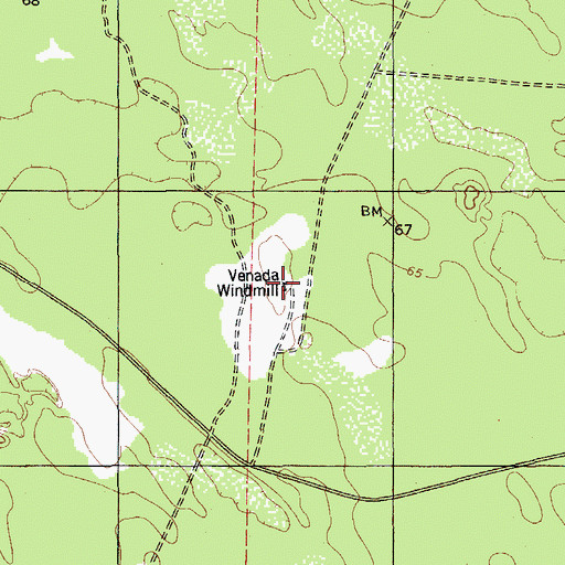 Topographic Map of Venada Windmill, TX