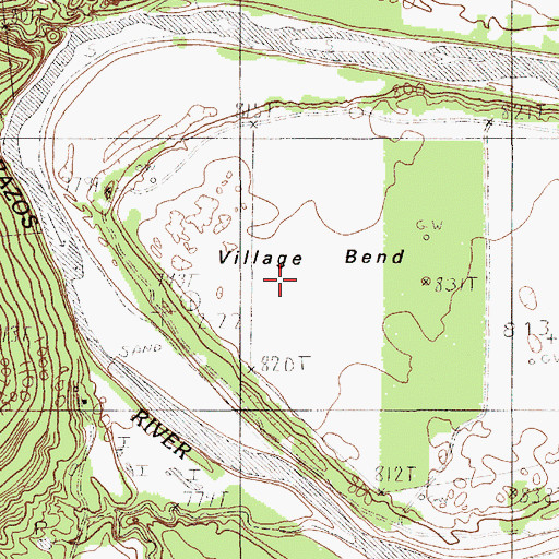 Topographic Map of Village Bend, TX