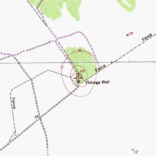 Topographic Map of Visnaga Well, TX