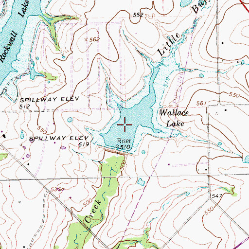 Topographic Map of Wallace Lake, TX
