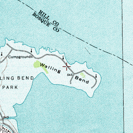 Topographic Map of Walling Bend, TX