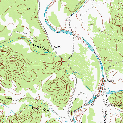 Topographic Map of Water Hollow, TX