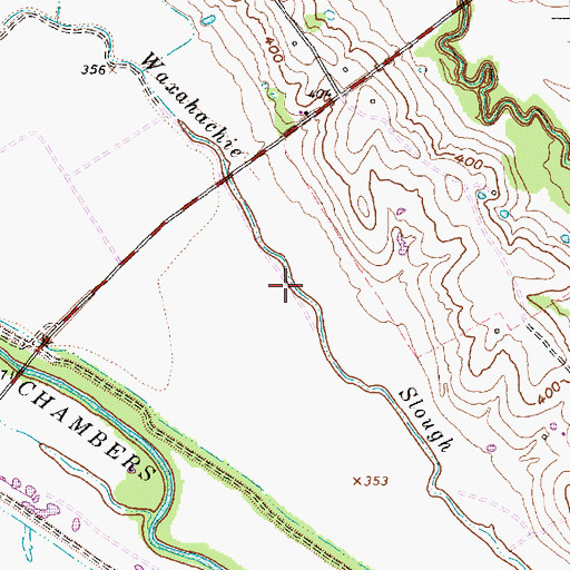 Topographic Map of Waxahachie Slough, TX