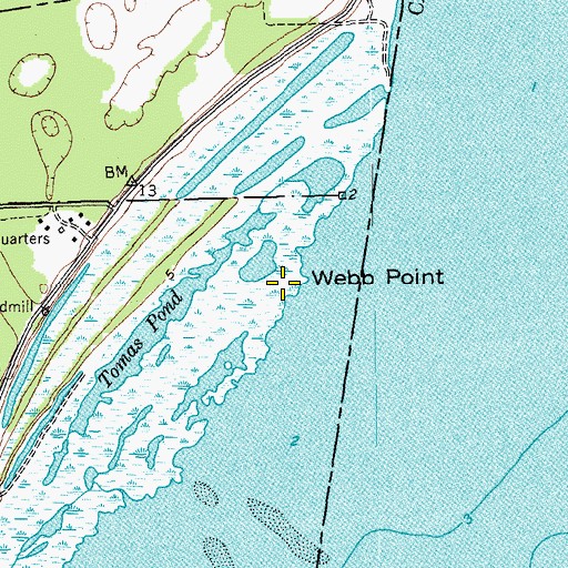 Topographic Map of Webb Point, TX