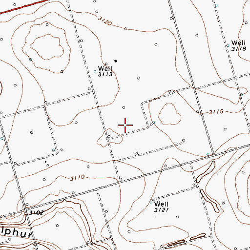 Topographic Map of Welch Oil Field, TX