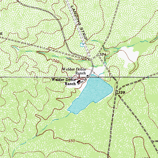 Topographic Map of Welder Dobie Ranch, TX