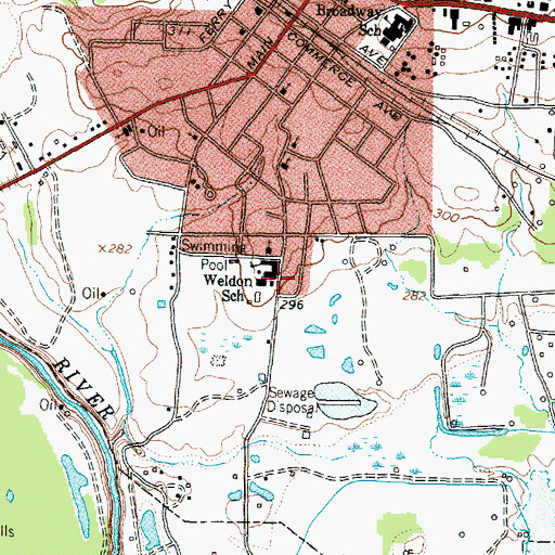 Topographic Map of Weldon School, TX