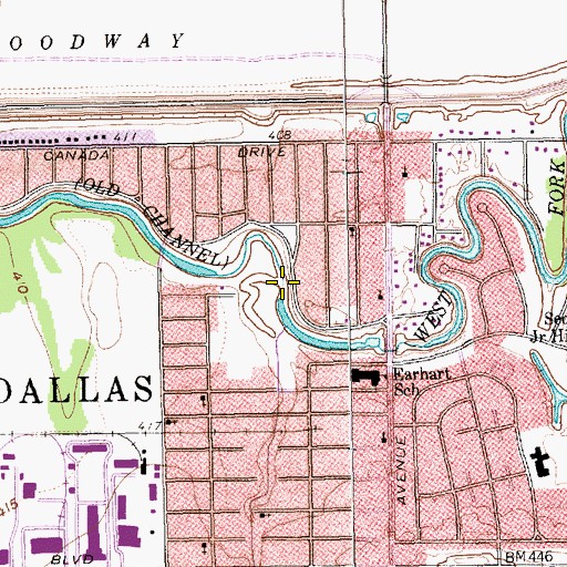 Topographic Map of West Fork, TX