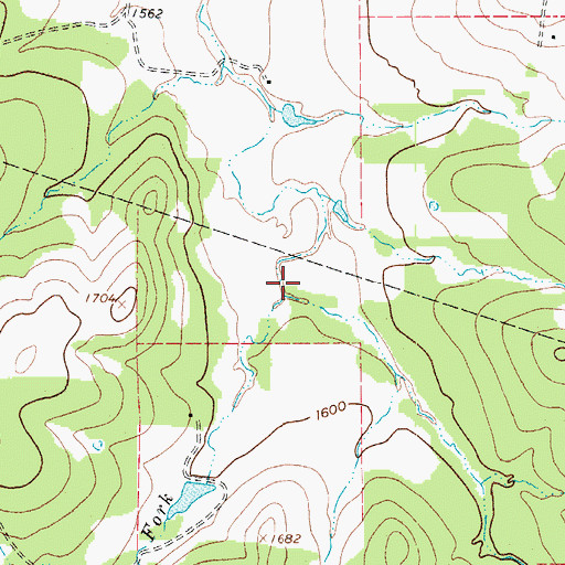 Topographic Map of West Fork Threemile Creek, TX