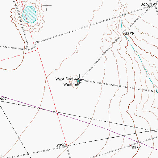Topographic Map of West Section Windmill, TX
