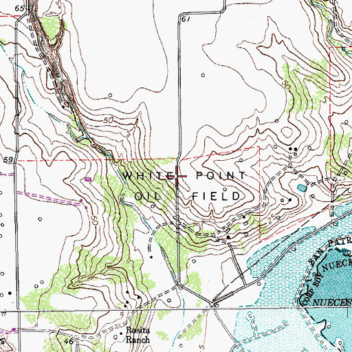 Topographic Map of White Point Oil Field, TX