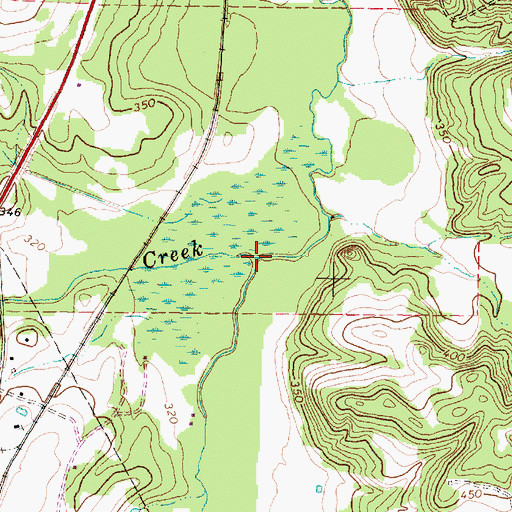 Topographic Map of Wiggins Creek, TX