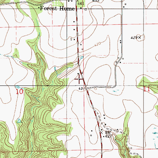 Topographic Map of Forest Home Church, AL
