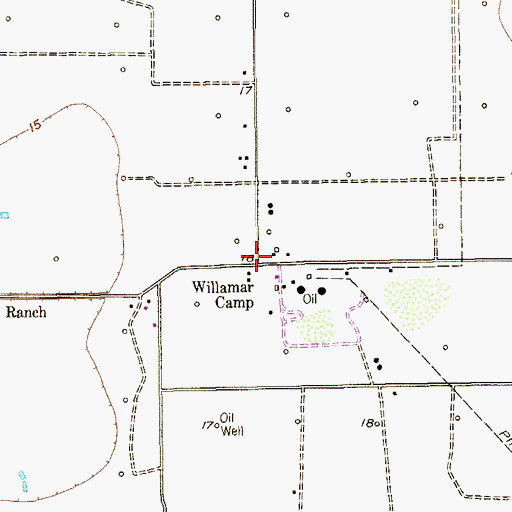 Topographic Map of Willamar Camp, TX