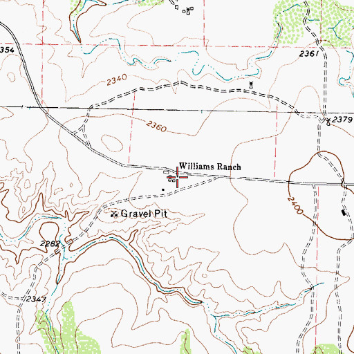 Topographic Map of Williams Ranch, TX