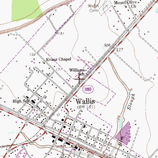 Topographic Map of Williams School, TX