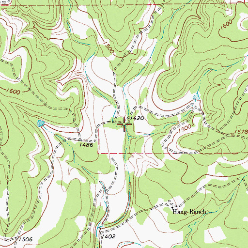 Topographic Map of Willie Creek, TX