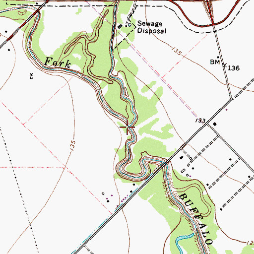 Topographic Map of Willow Fork, TX
