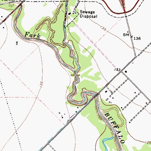 Topographic Map of Willow Fork, TX