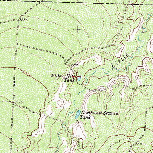 Topographic Map of Willow Net Tank, TX