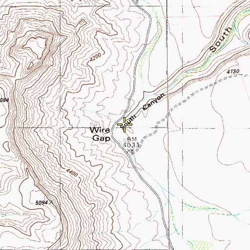 Topographic Map of Wire Gap, TX