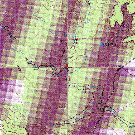 Topographic Map of Wolf Branch, TX