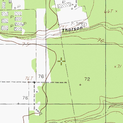 Topographic Map of Wolf Point, TX