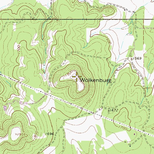 Topographic Map of Wolkenburg, TX