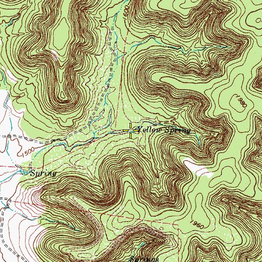 Topographic Map of Yellow Spring, TX