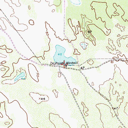 Topographic Map of Zacahuistle Windmill, TX
