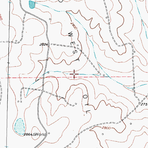 Topographic Map of World West Oil Field, TX