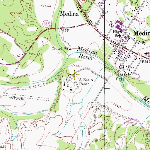 Topographic Map of A Bar A Ranch, TX