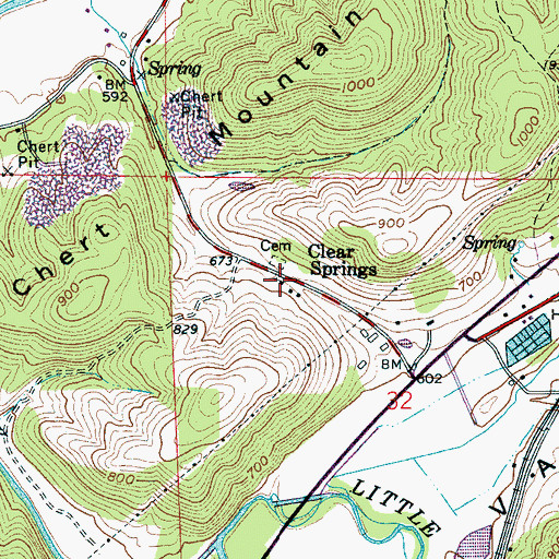 Topographic Map of Clear Springs United Methodist Church, AL