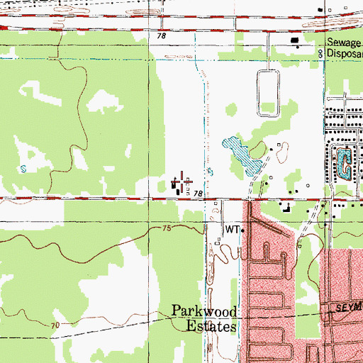 Topographic Map of Aldine First Church, TX