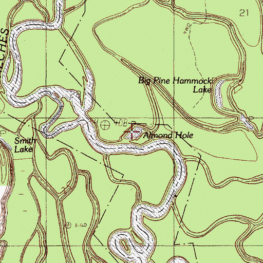Topographic Map of Almond Hole, TX