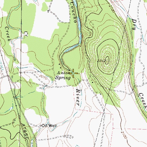 Topographic Map of Anson Spring, TX