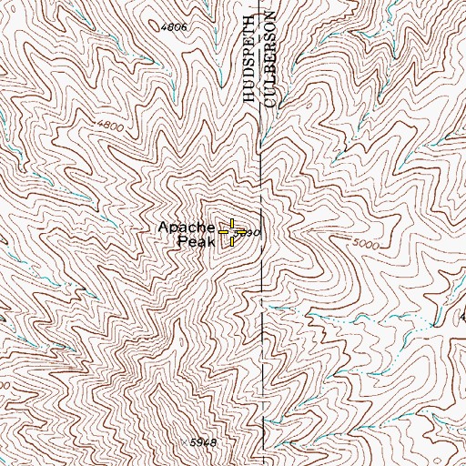 Topographic Map of Apache Peak, TX