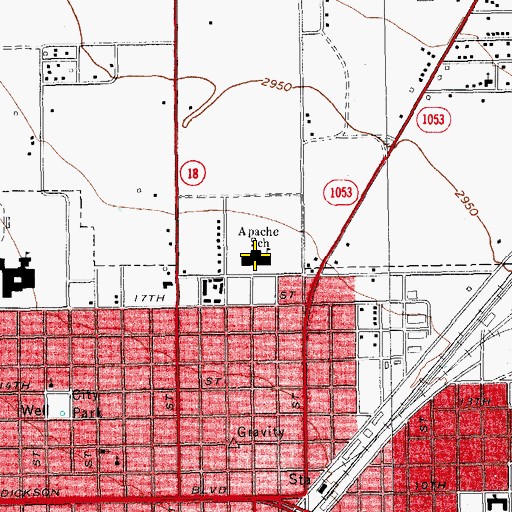 Topographic Map of Apache School, TX